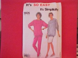 9826 EASY LONG KNIT LS TOP,PANTS,SKIRT PATTERN 6-24